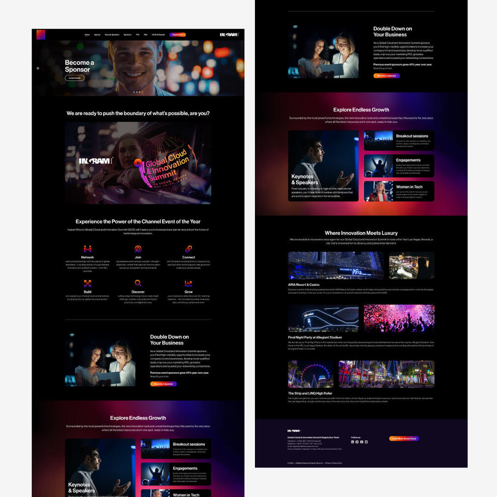 Microsite design for Global Cloud & Innovation Summit Las Vegas 2023