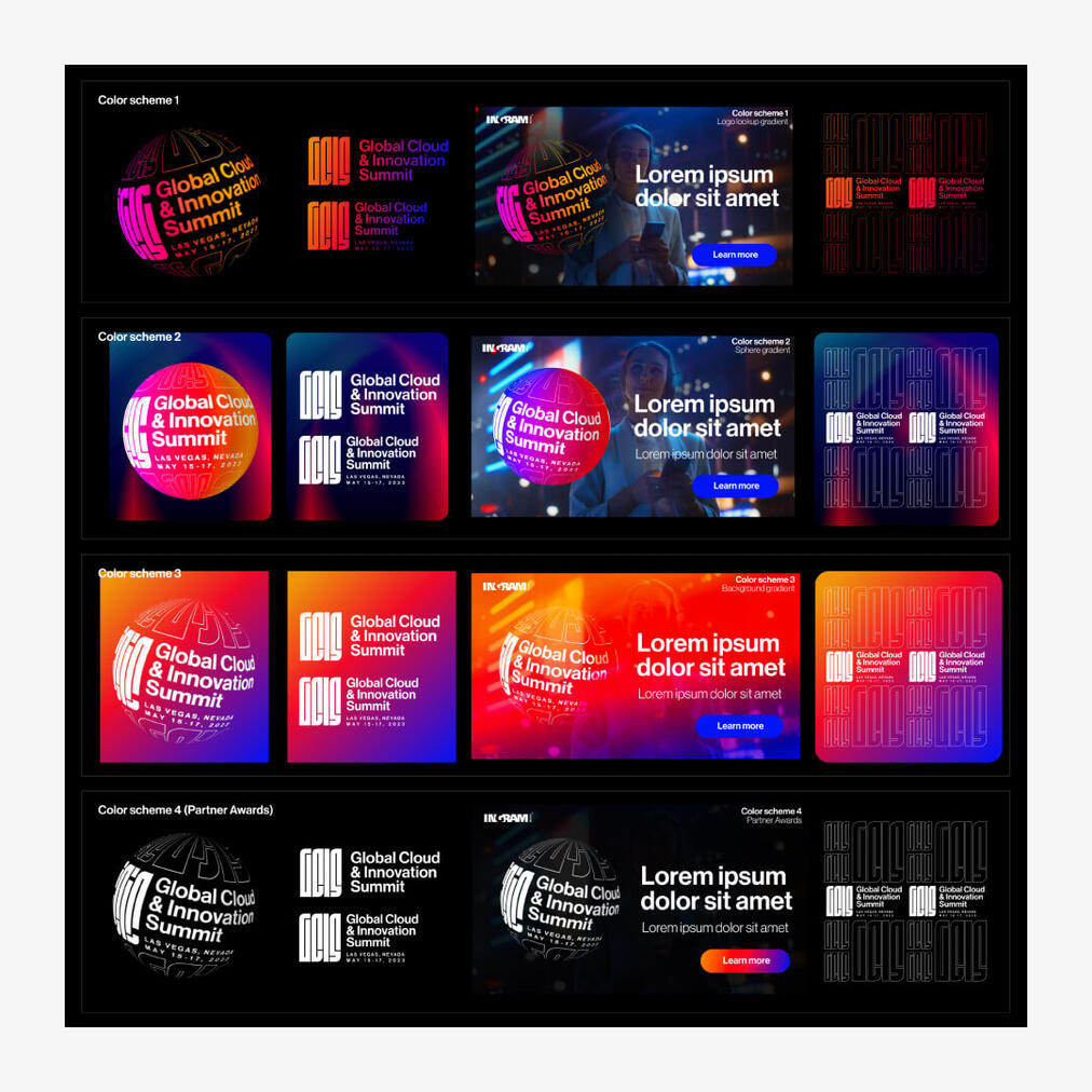 Brand identity, brand board and logo design for Global Cloud & Innovation Summit Las Vegas 2023