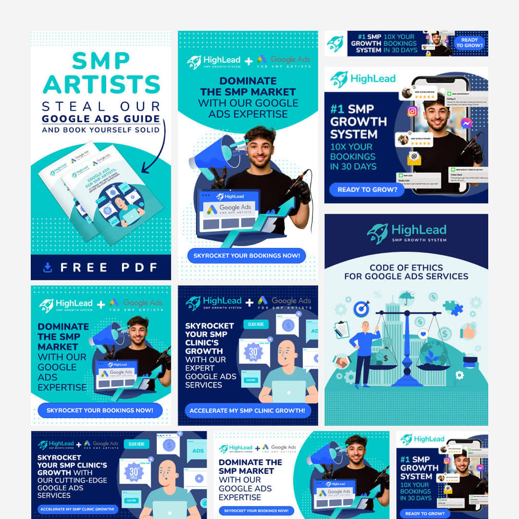 Social media organic posts and paid ads design for HighLead, SMP lead generation system