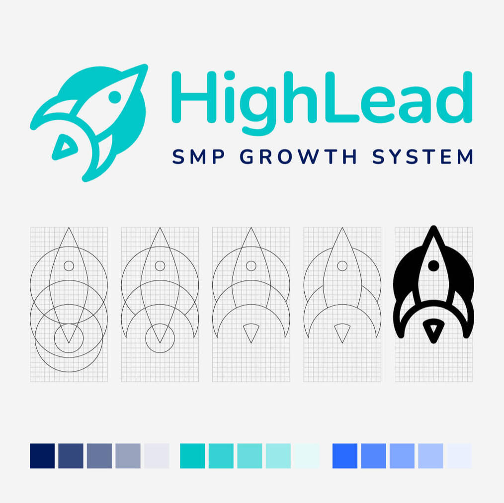 Brand identity and logo design for HighLead, SMP Lead Generation System