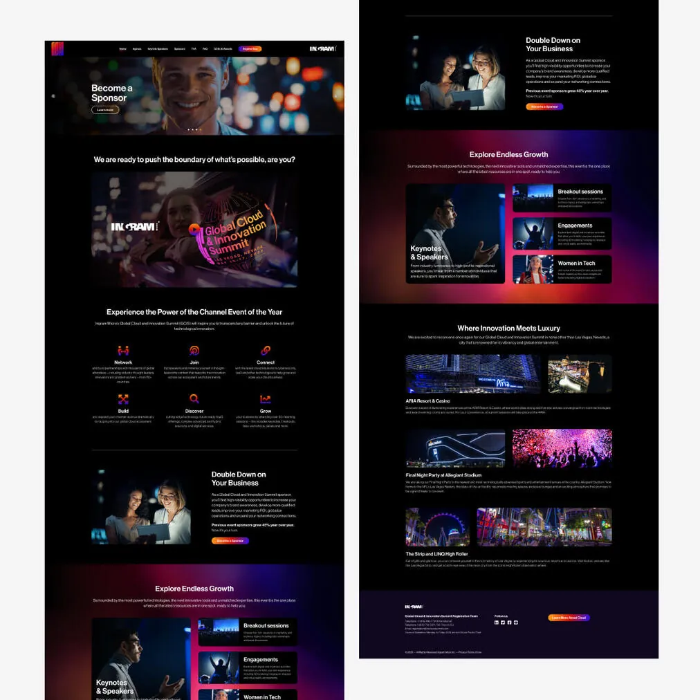 Microsite design for Global Cloud & Innovation Summit Las Vegas 2023